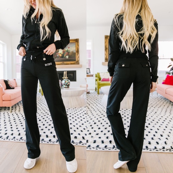 BCBG Pants - BCBG Flashback Track Suit in Black